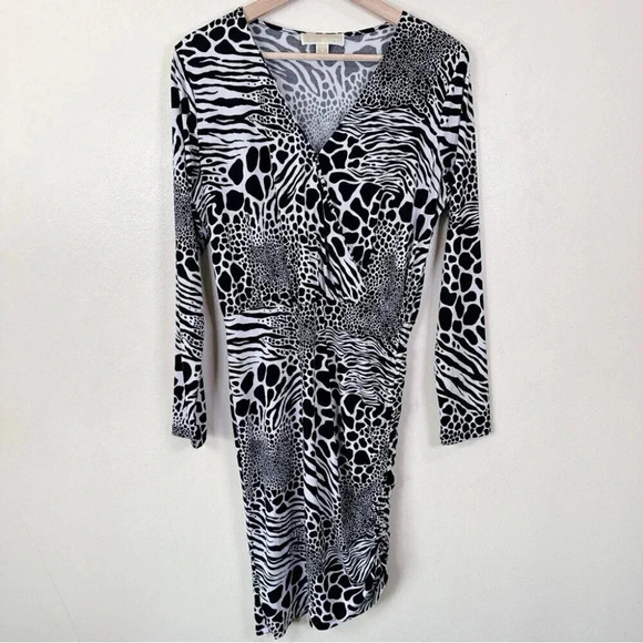 Michael  Kors Womens Size Medium Animal Print Wrap Dress - Picture 4 of 14